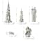 Glitzhome® 5-Piece White & Gold Resin Holy Family with Christmas Trees Set